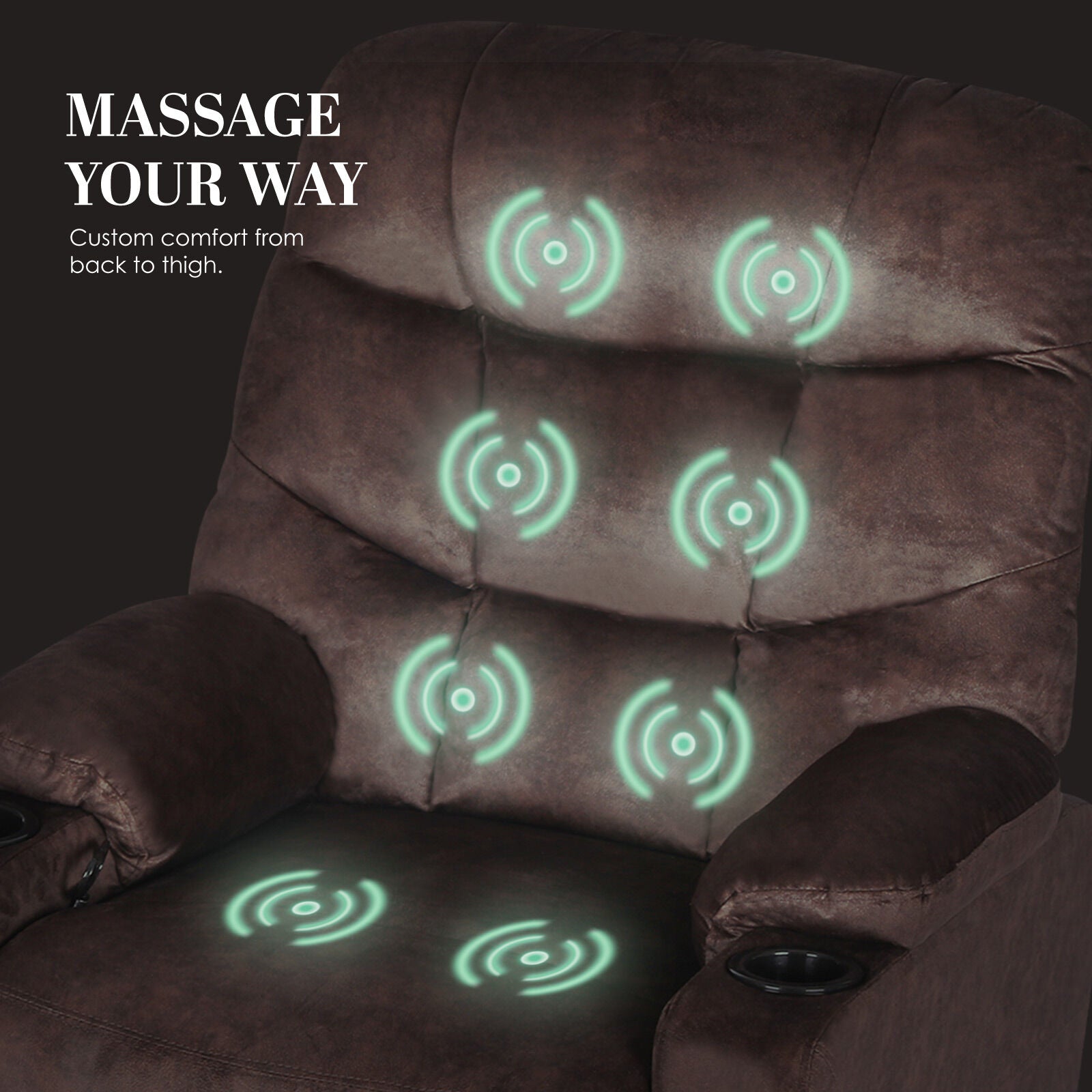Rejuchair Relax, AVERY BROWN Electric  Sofa Arm Massage Recliner Chair