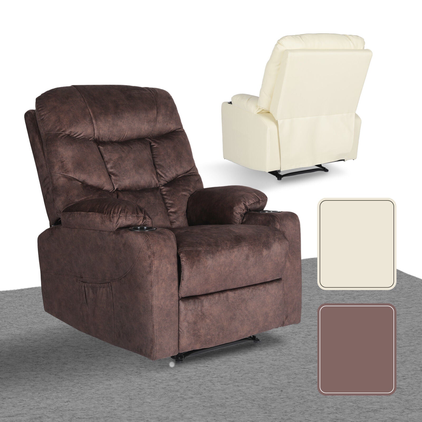 Rejuchair Relax, AVERY BROWN Electric  Sofa Arm Massage Recliner Chair