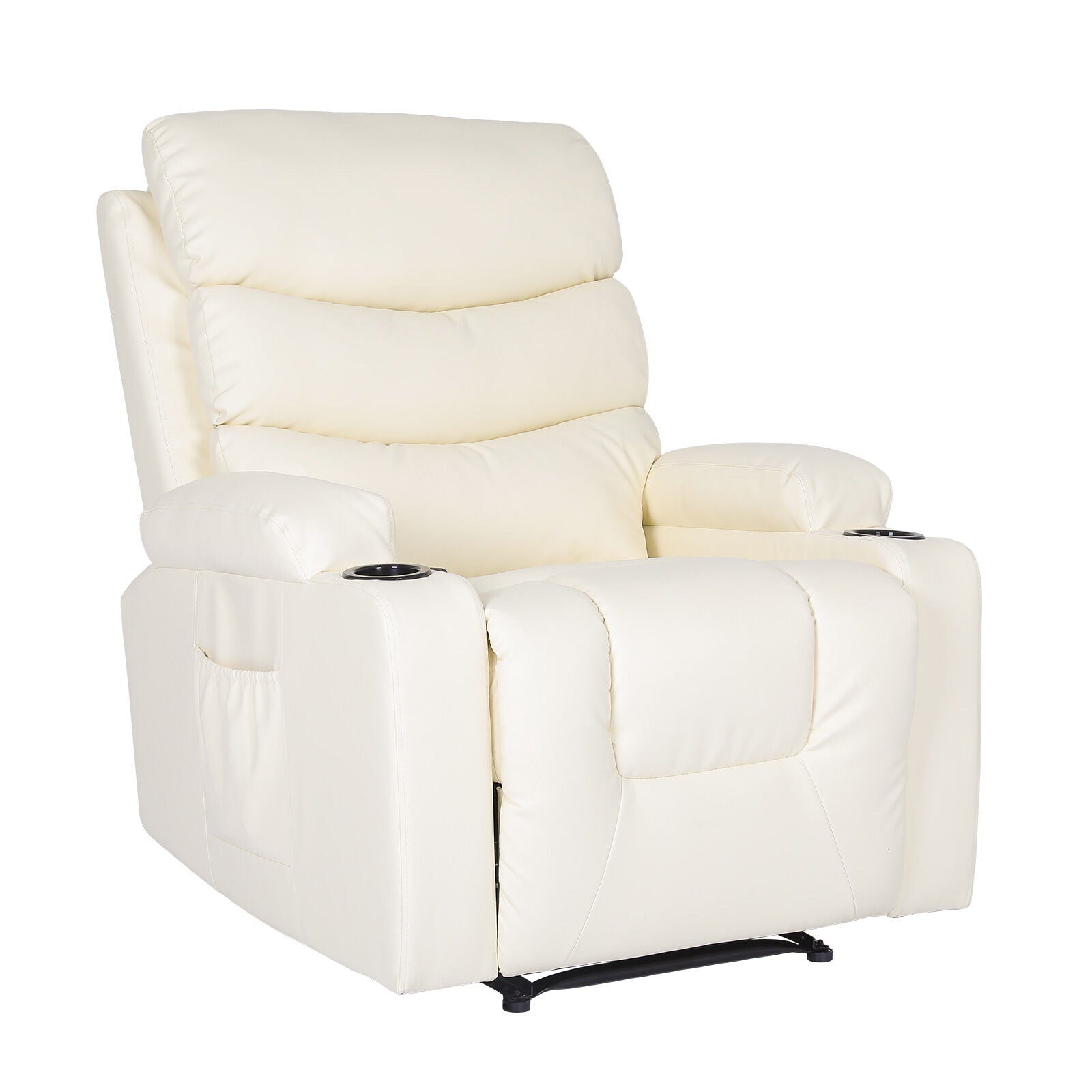 Arete Nest, CELINA CREAM Leather Electric Massage Recliner Armchair -