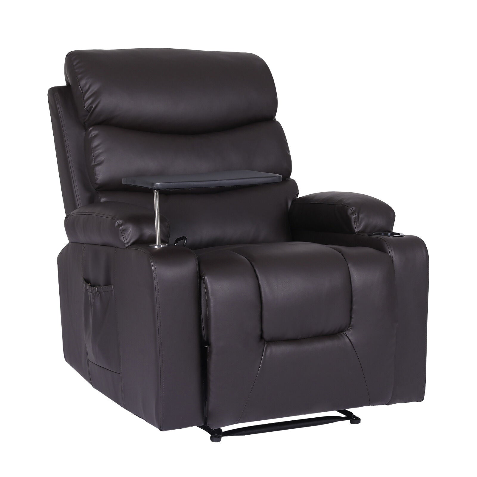 Arete Soothe, HARLOW BROWN Leather 8-Point Electric Massage Recliner Chair