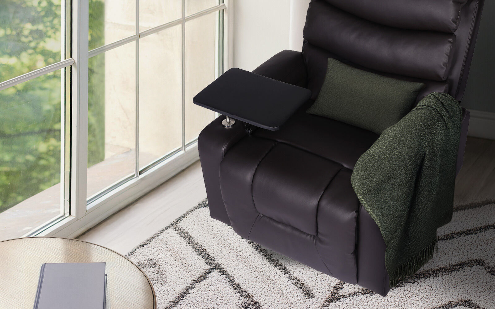 Arete Soothe, HARLOW BROWN Leather 8-Point Electric Massage Recliner Chair
