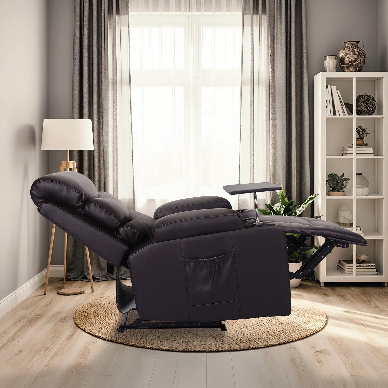 Arete Soothe, HARLOW BROWN Leather 8-Point Electric Massage Recliner Chair
