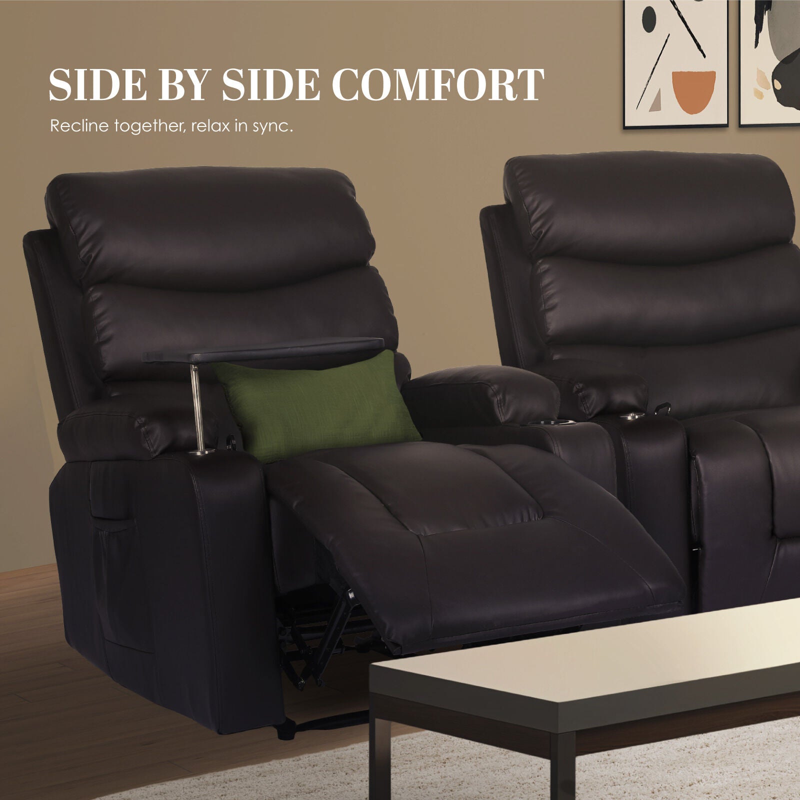 Arete Soothe, HARLOW BROWN Leather 8-Point Electric Massage Recliner Chair