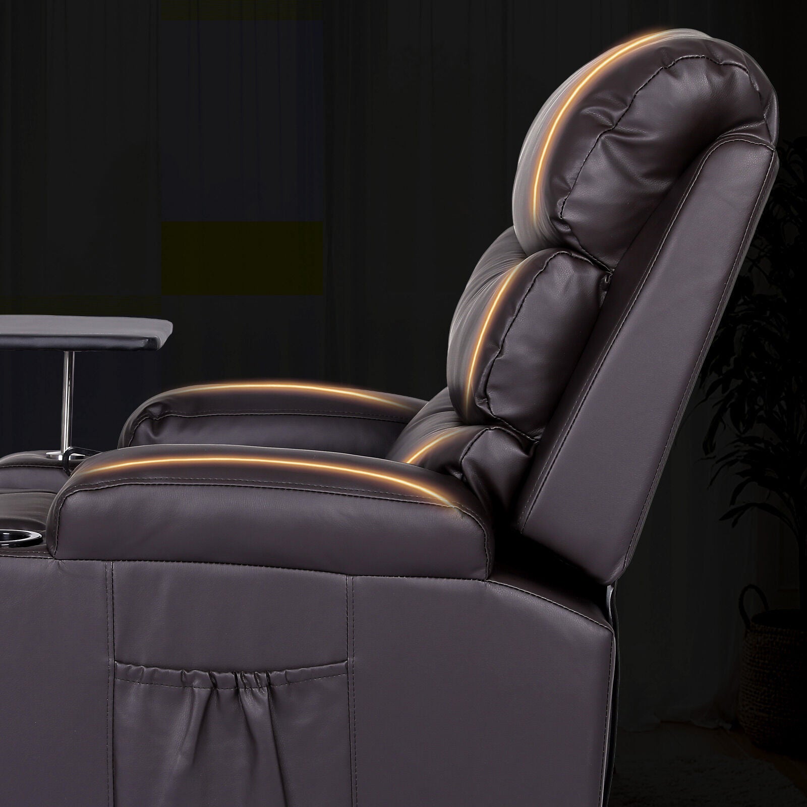 Arete Soothe, HARLOW BROWN Leather 8-Point Electric Massage Recliner Chair
