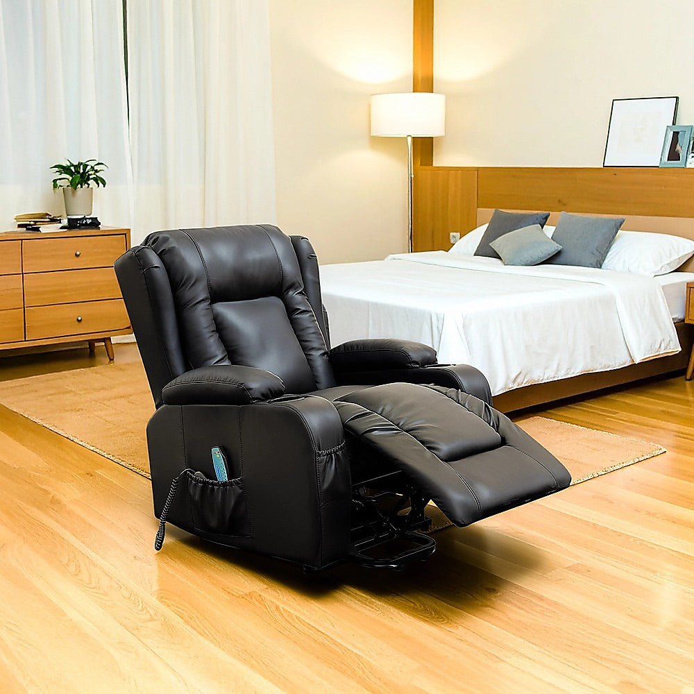 Arete Balance Recliner Leather Chair – Electric Massage Lift Chair with Heat Function