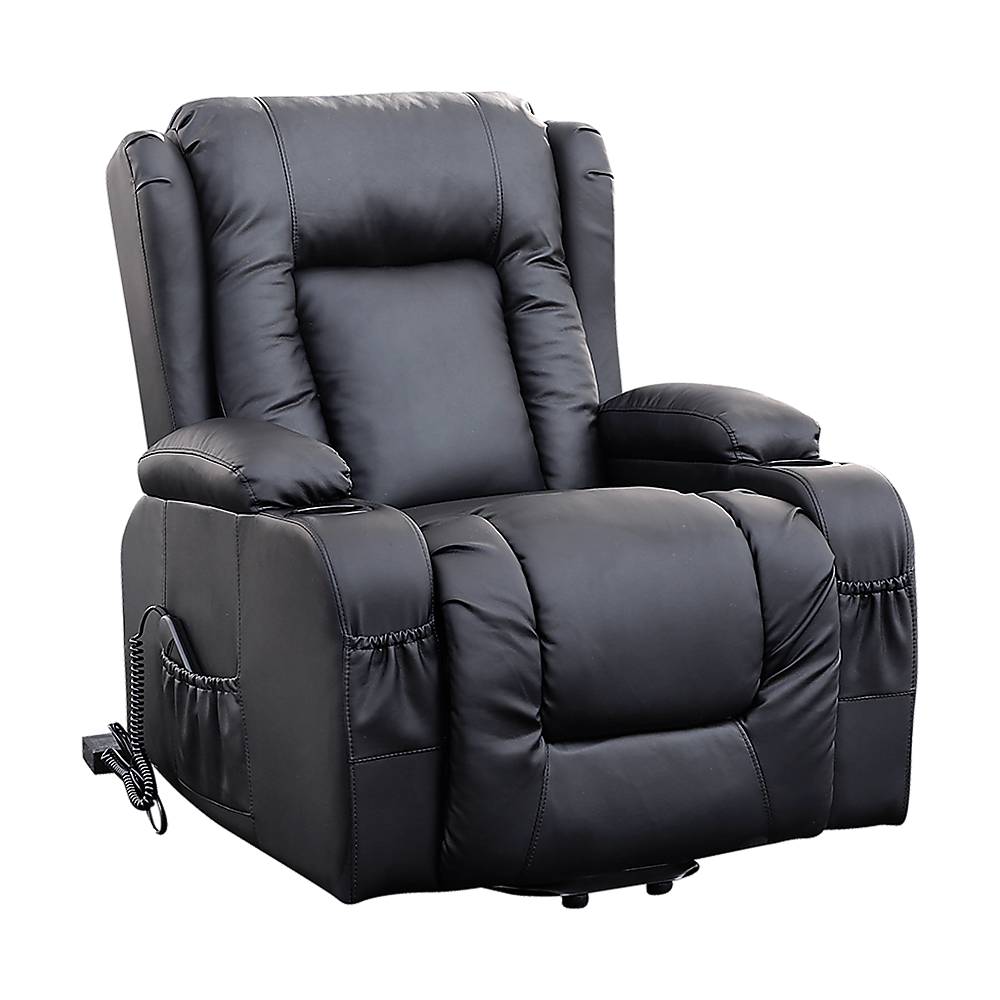 Arete Balance Recliner Leather Chair – Electric Massage Lift Chair with Heat Function