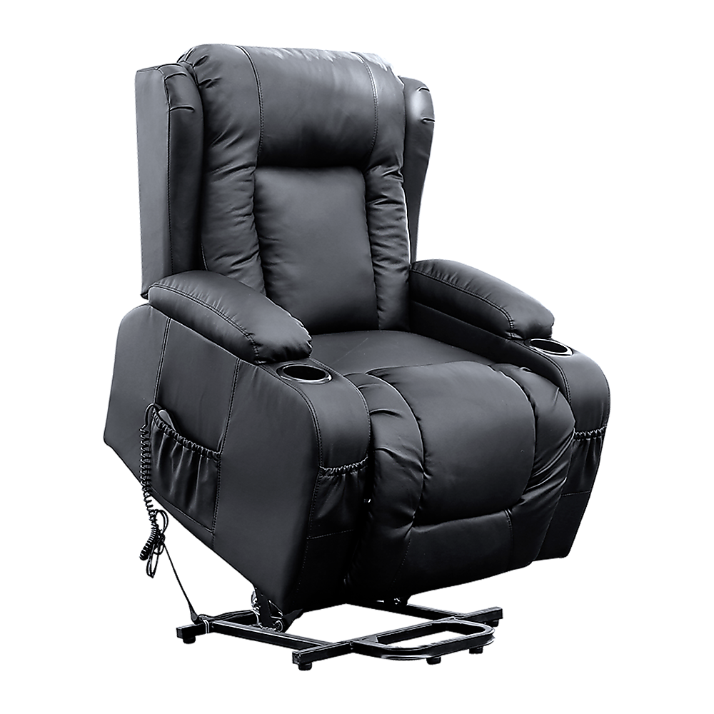 Arete Balance Recliner Leather Chair – Electric Massage Lift Chair with Heat Function