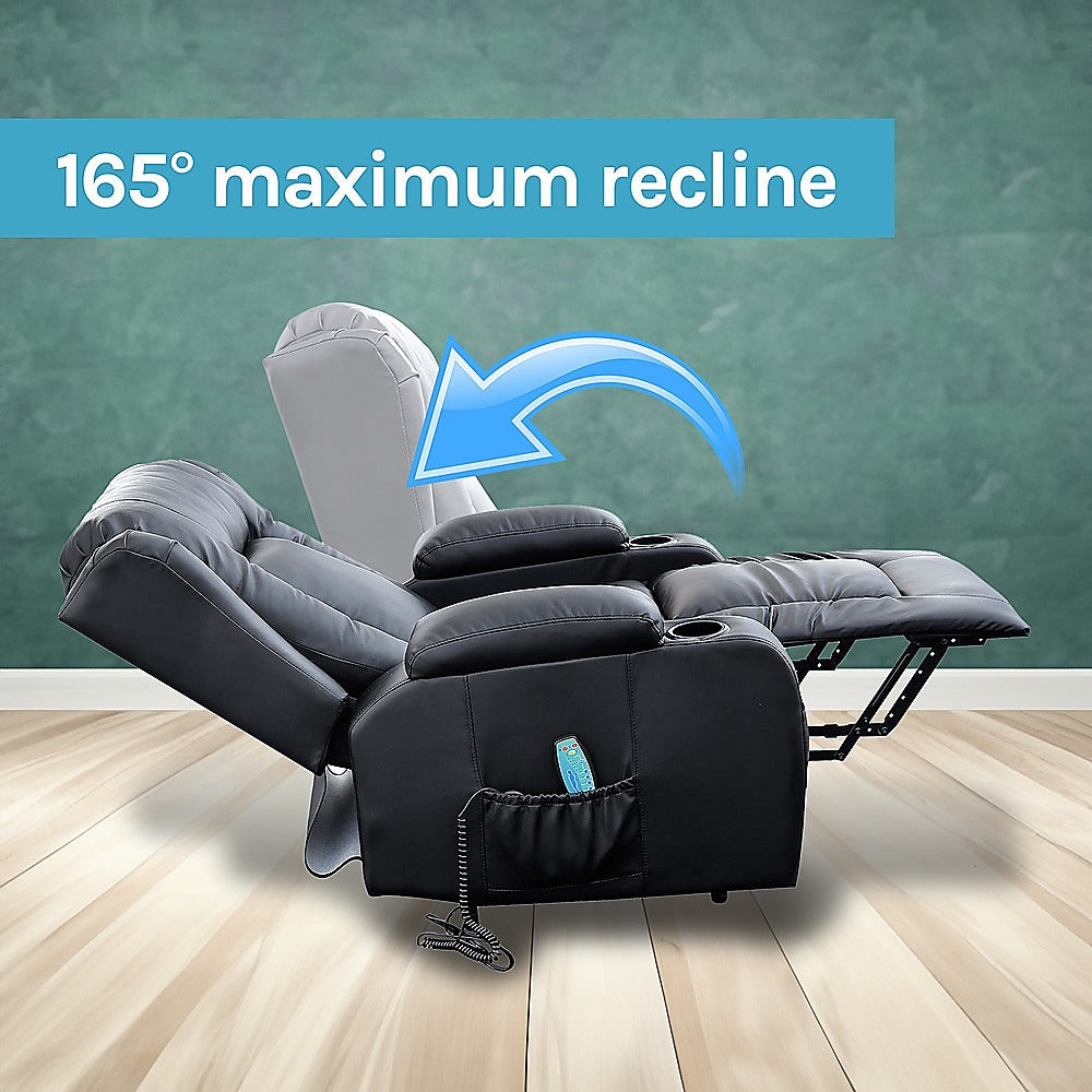 Arete Balance Recliner Leather Chair – Electric Massage Lift Chair with Heat Function