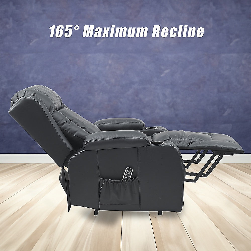 The Comfort Lift Heated Leather Recliner Electric Massage Chair with USB port