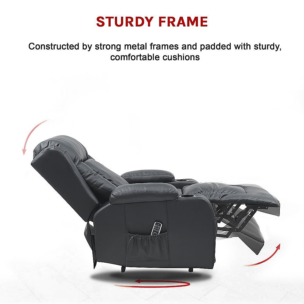 The Comfort Lift Heated Leather Recliner Electric Massage Chair with USB port