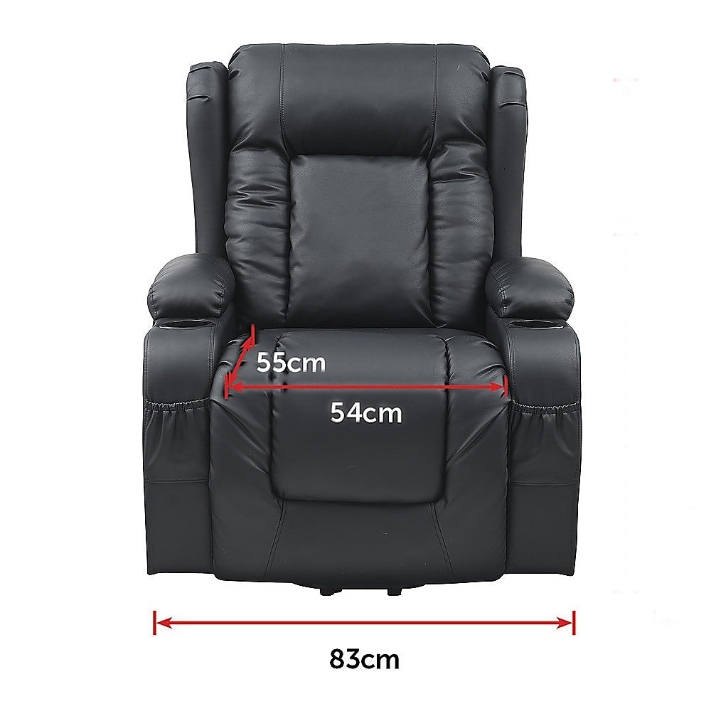 The Comfort Lift Heated Leather Recliner Electric Massage Chair with USB port