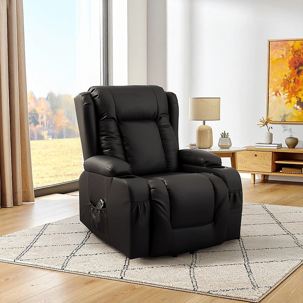 The Comfort Lift Heated Leather Recliner Electric Massage Chair with USB port