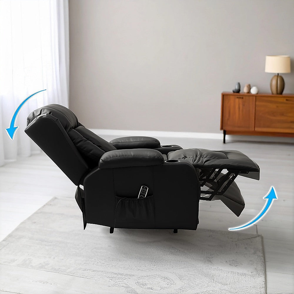 The Comfort Lift Heated Leather Recliner Electric Massage Chair with USB port